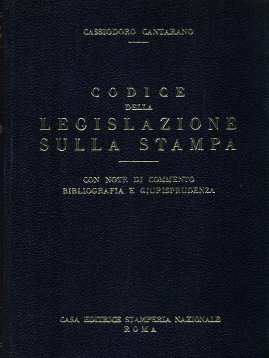 Codice della Legislazione sulla Stampa - copertina