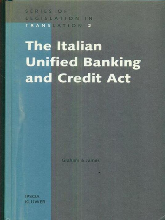 The Italian Unified Banking and Credit Act - copertina