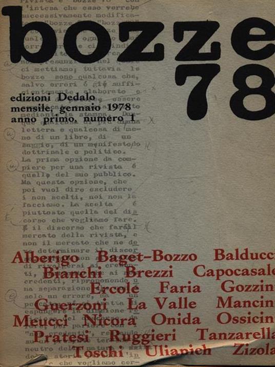 Bozze 78/gennaio 1978 n. 1 - copertina
