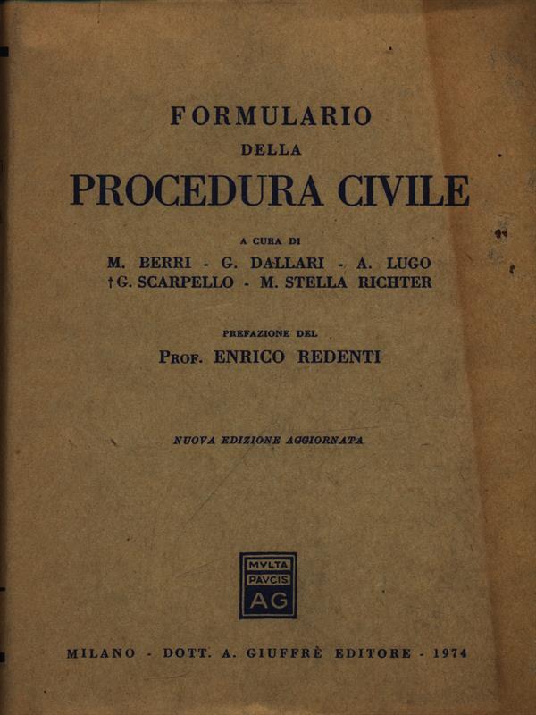 Formulario della procedura civile