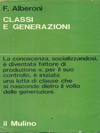 Classi e generazioni - Francesco Alberoni - copertina
