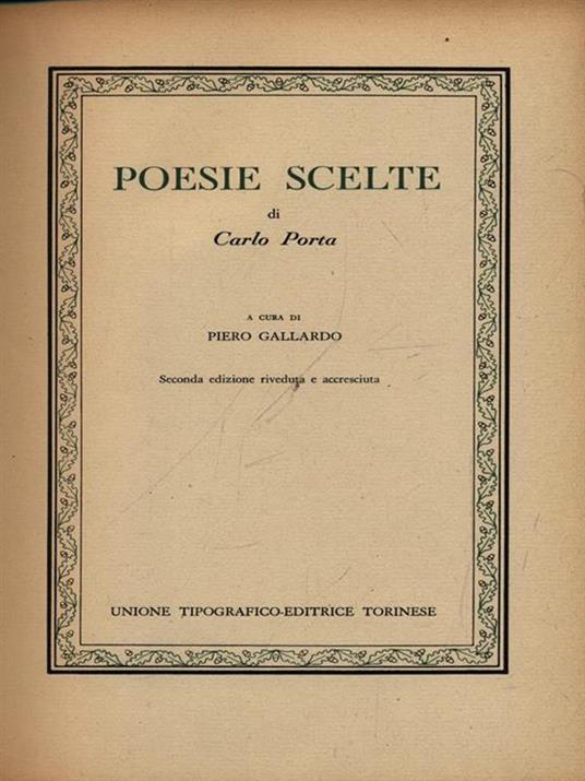 Poesie scelte - Carlo Porta - copertina