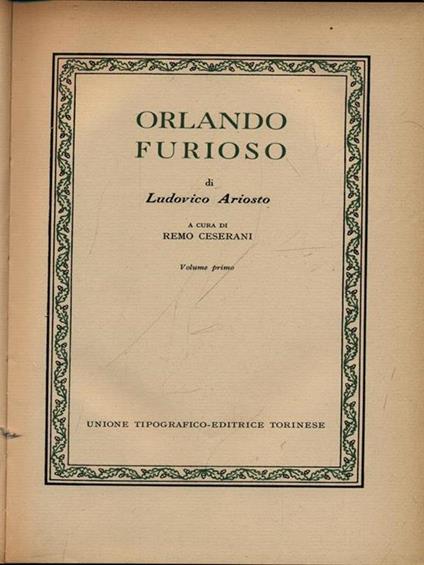 Orlando furioso 2vv - Ludovico Ariosto - copertina