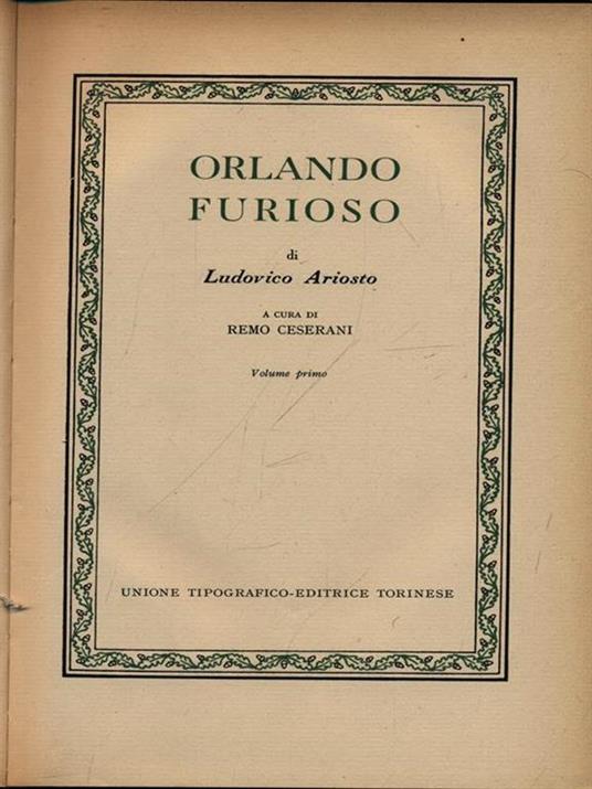 Orlando furioso 2vv - Ludovico Ariosto - copertina