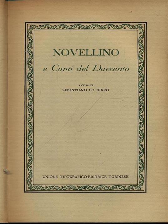 Novellino e Conti del Duecento - copertina