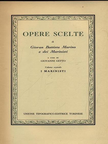 Opere scelte vol. II: I Marinisti - Giambattista Marino - copertina