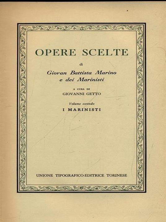 Opere scelte vol. II: I Marinisti - Giambattista Marino - copertina