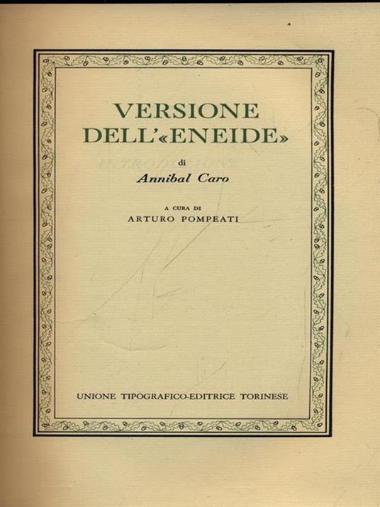 Versione dell'Eneide - Annibal Caro - copertina