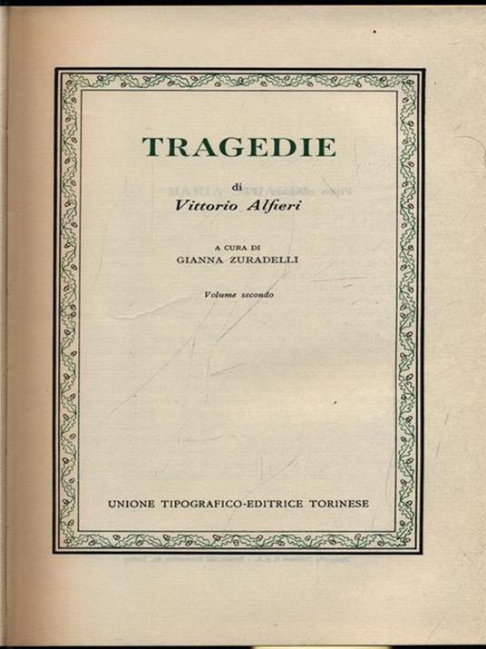 Tragedie vol 2 - Vittorio Alfieri - copertina