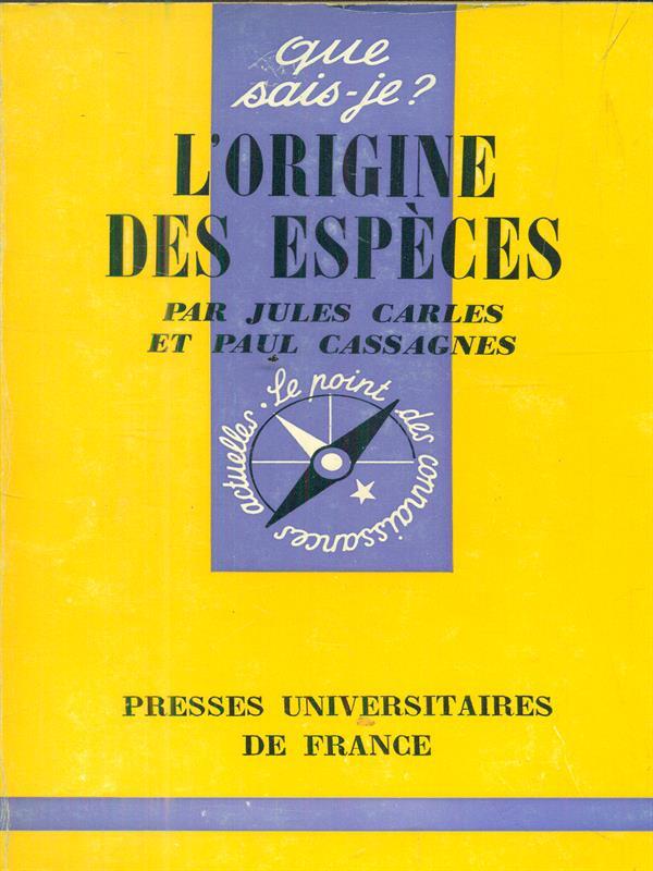 L' origine des especes