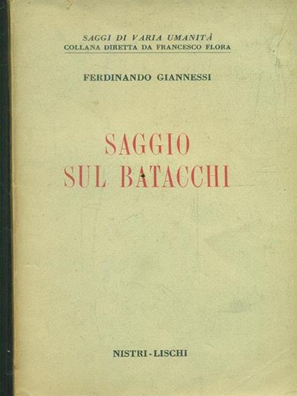 Saggio sul Batacchi - Ferdinando Giannessi - copertina