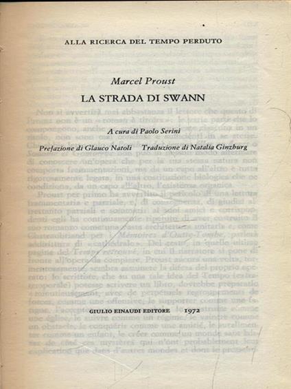 La strada di Swann - Marcel Proust - copertina