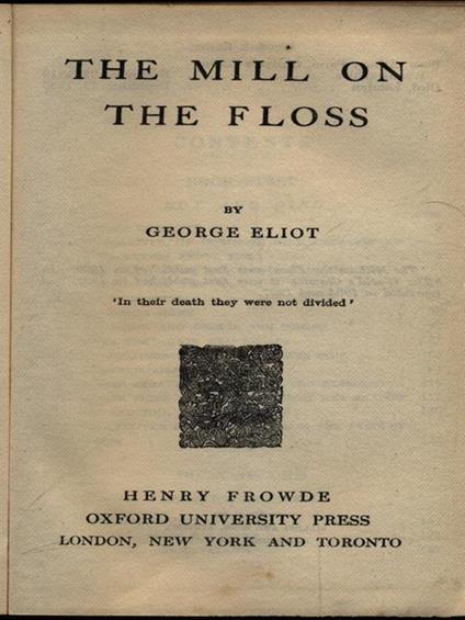 The mill on the Floss - George Eliot - copertina