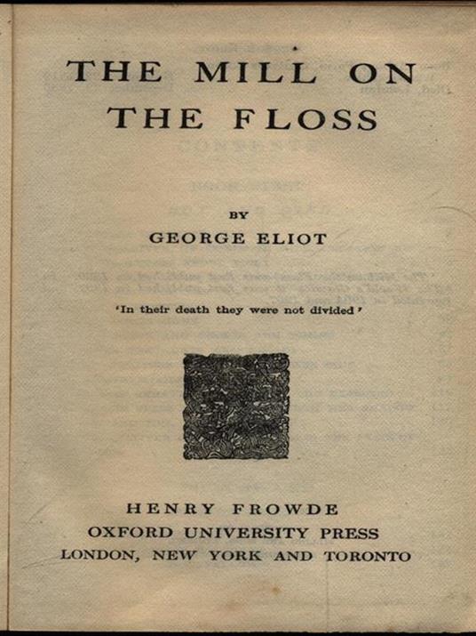 The mill on the Floss - George Eliot - copertina