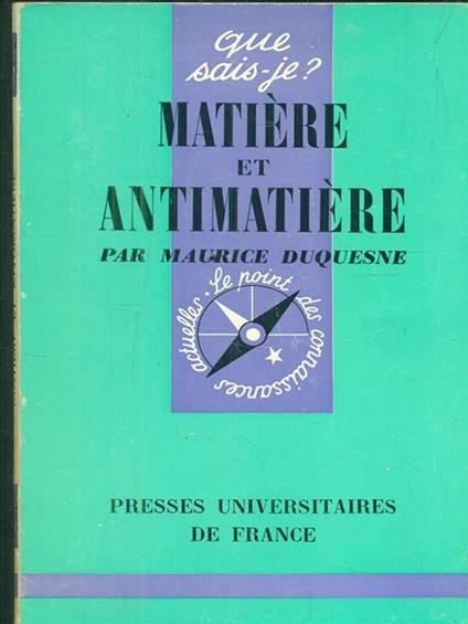Matiere et antimatiere - copertina