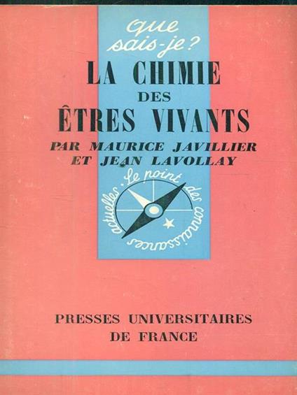La chimie des etres vivants - copertina
