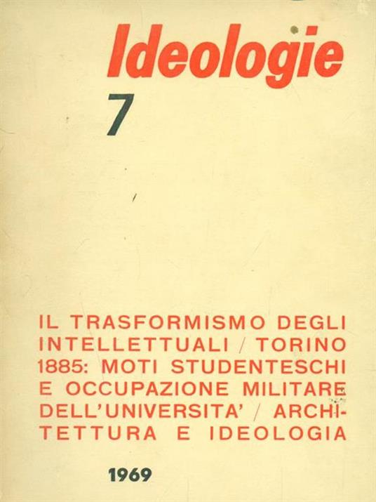 Ideologie 7/1969 - Ferruccio Rossi-Landi - copertina