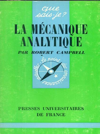 La mecanique analytique - Robert Campbell - copertina