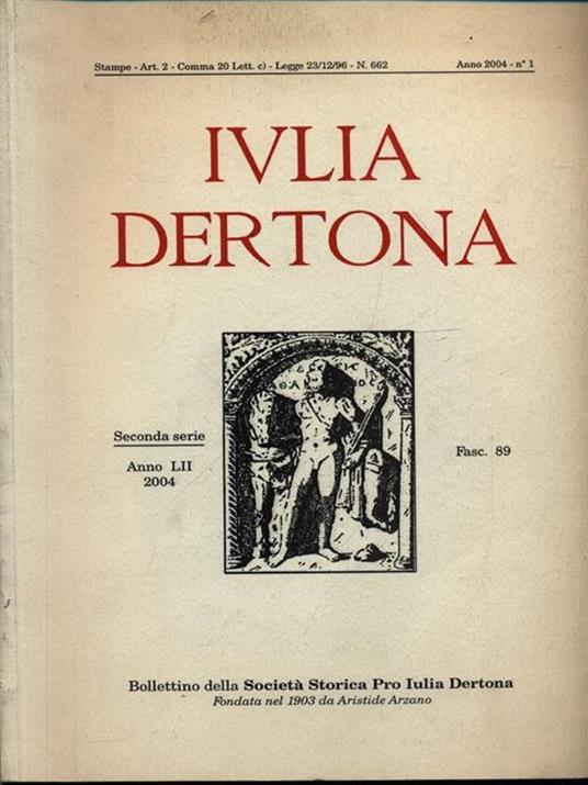 Iulia Dertona n. n. 1/2004 - copertina