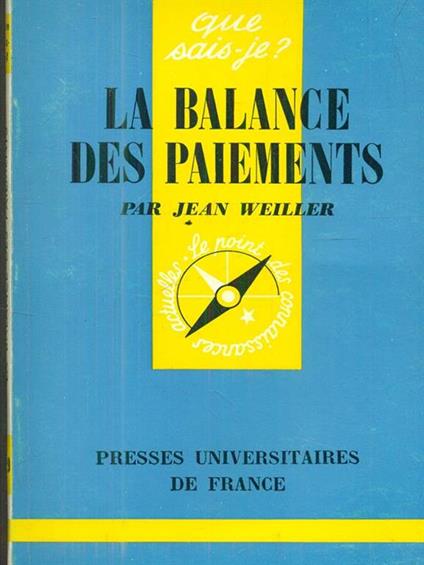 La balance des paiements - copertina