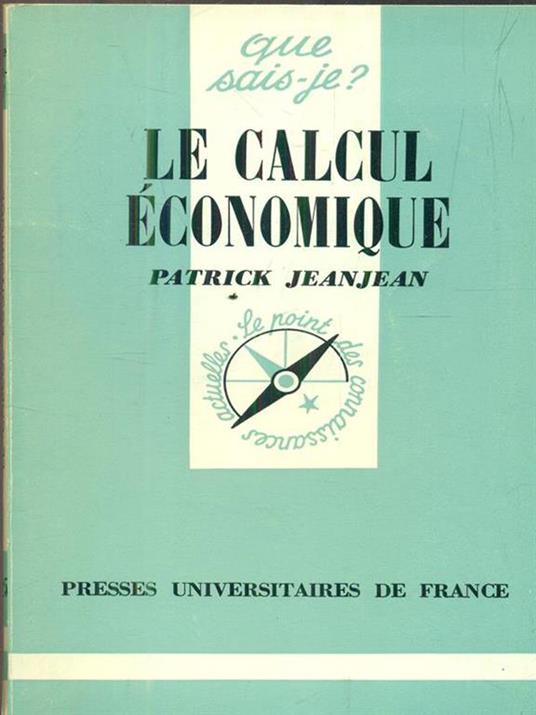 Le calcul economique - copertina