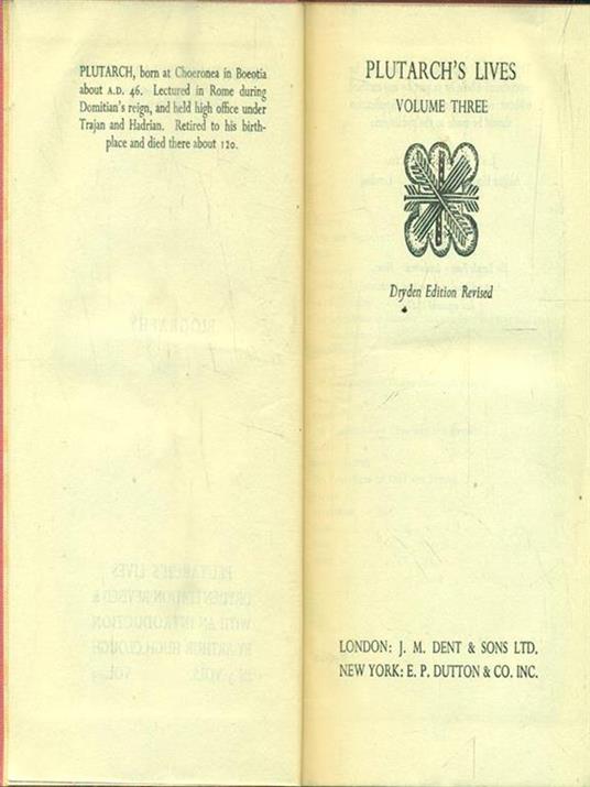 Plutarch's Lives. Volume three - Plutarco - copertina