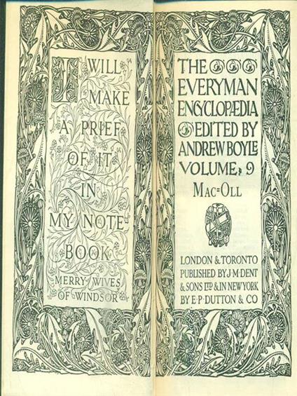 The Everyman Encyclopedia. Volume 9 - copertina