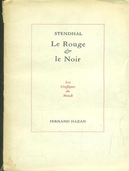 Le Rouge et Le Noir - Stendhal - copertina