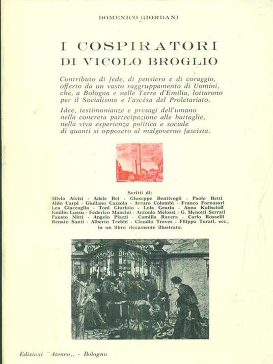 I cospiratori di vicolo broglio - Domenico Giordani - copertina
