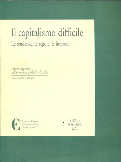 Il capitalismo difficile - Mario Deaglio - copertina