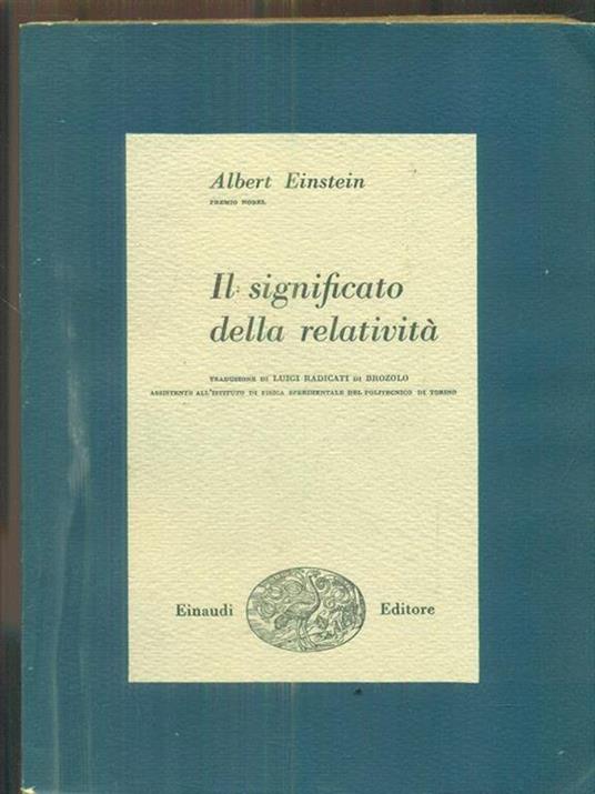 Il significato della relatività - Albert Einstein - copertina