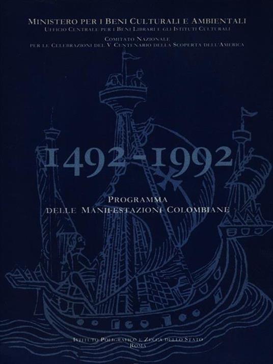 1492-1992 Programma Delle Manifestazioni Colombiane - copertina