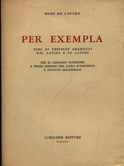 Per Exempla - Dino De Castro - copertina