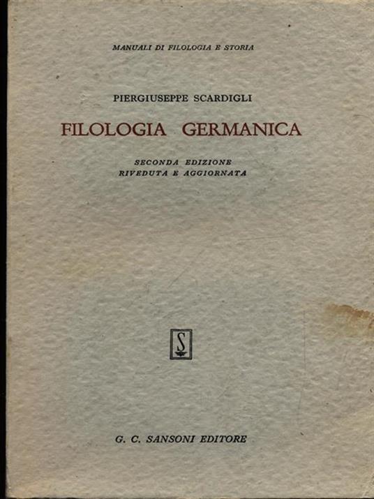 Filologia germanica - PierGiuseppe Scardigli - copertina