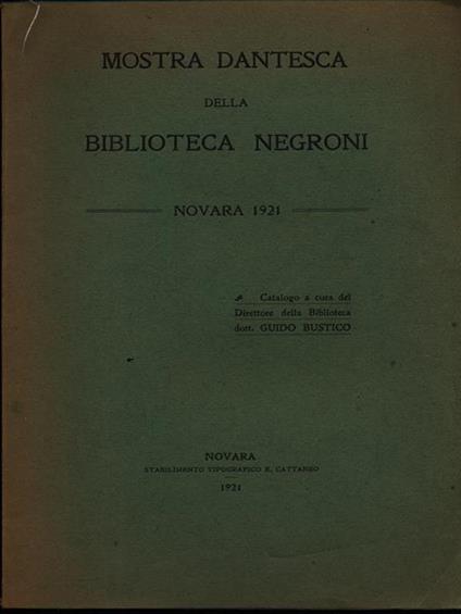 Mostra dantesca della Biblioteca Negroni - Guido Bustico - copertina