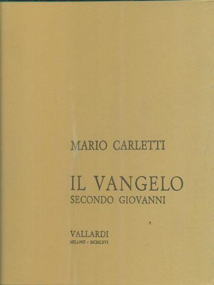 Il vangelo secondo Giovanni - Mario Carletti - copertina