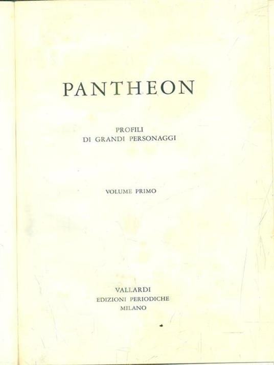 Pantheon. Volume primo - copertina