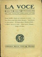 La voce. Anno VI. Num. 17. 13 settembre 1914