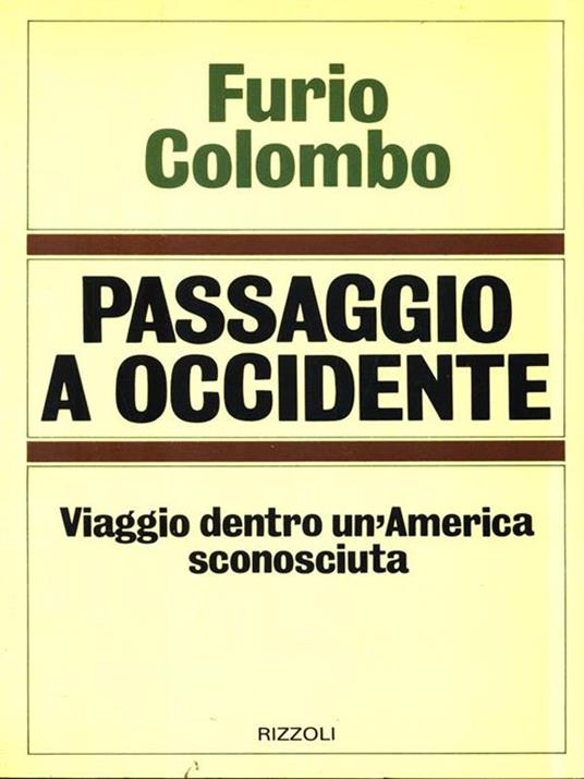 Passaggio a occidente - Furio Colombo - copertina