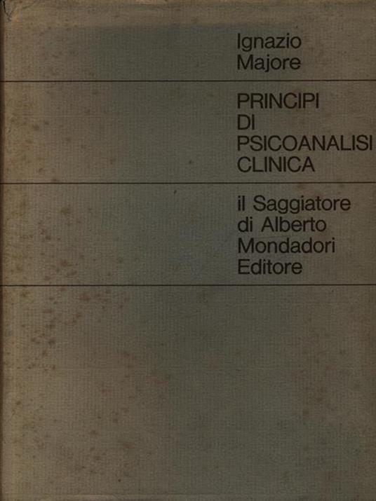 Principi di psicoanalisi clinica - Ignazio Majore - copertina