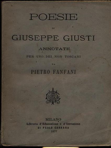 Poesie - Giuseppe Giusti - copertina