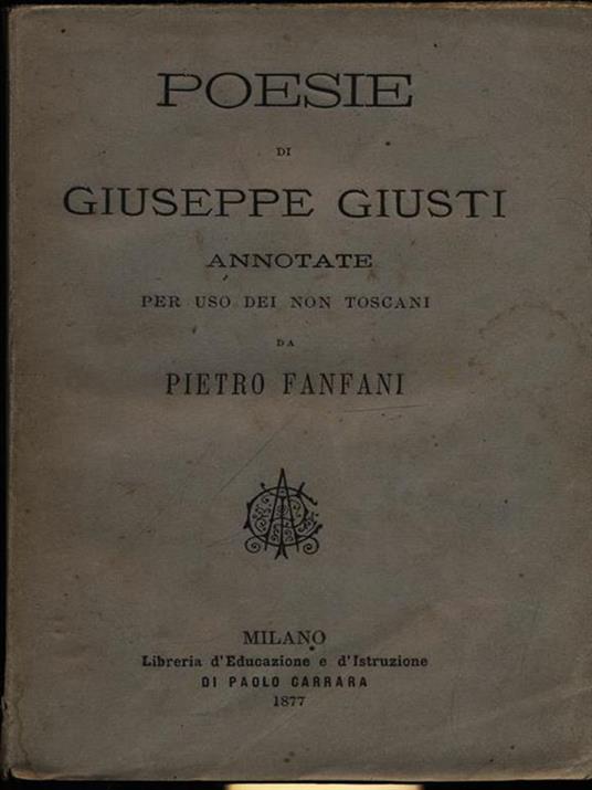 Poesie - Giuseppe Giusti - copertina