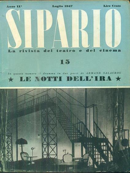 Sipario. 15/luglio 1947 - copertina