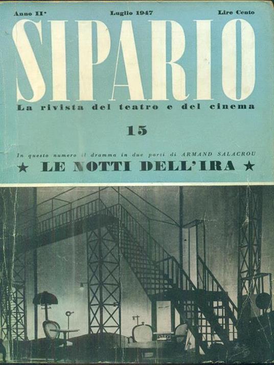 Sipario. 15/luglio 1947 - copertina