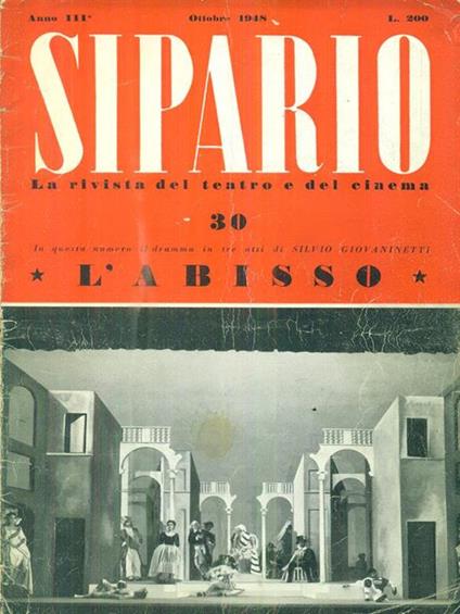 Sipario 30/Ottobre 1948 - copertina