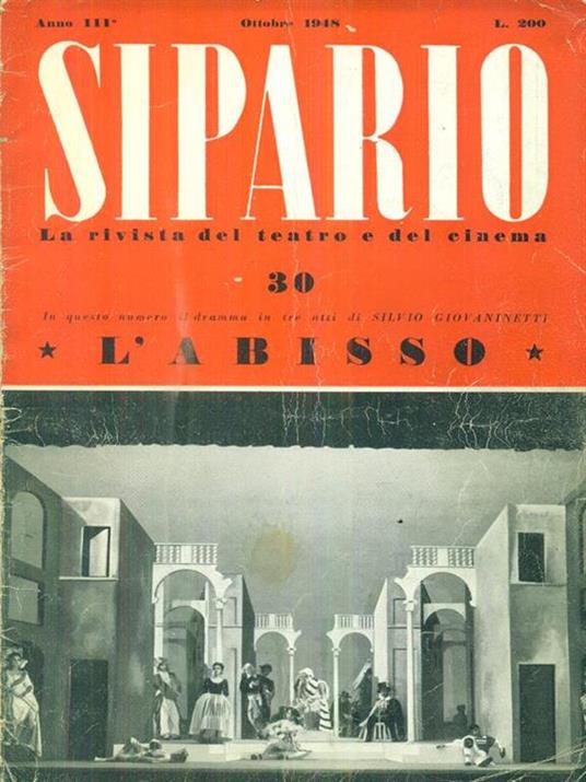 Sipario 30/Ottobre 1948 - copertina