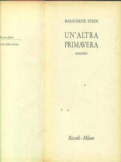 Un' Altra primavera - Marguerite Steen - copertina