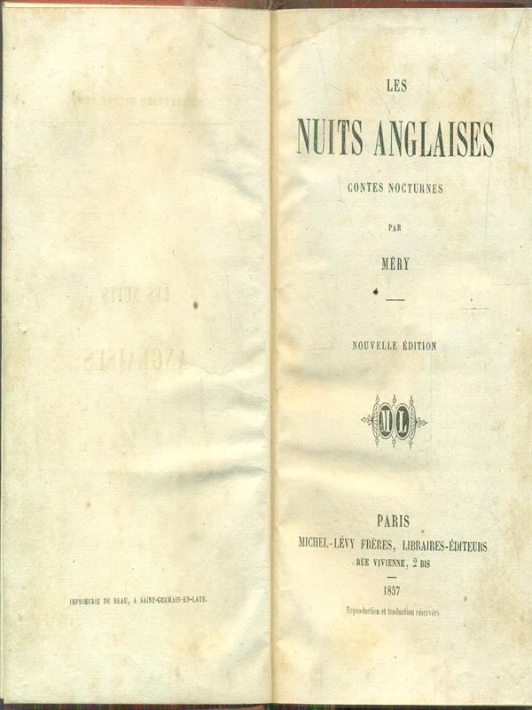 Les nuits anglaises. Contes nocturnes