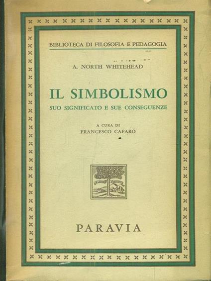 Il simbolismo - Alfred North Whitehead - copertina