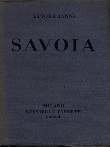 Savoia - Ettore Janni - copertina